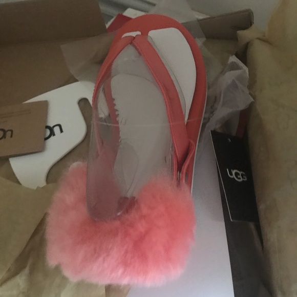 -UGG K Laalaa Genuine Lamb Fur Slingback Sandal - Picture 8 of 8